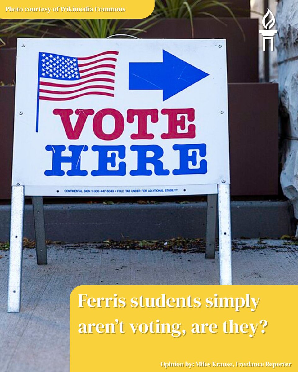 FSUTORCH's tweet photo. Freelance Reporter Miles examines student voting habits and the importance of political participation among Ferris State students.

Read the full article at the link in our bio. https://t.co/I9af6oqXAl