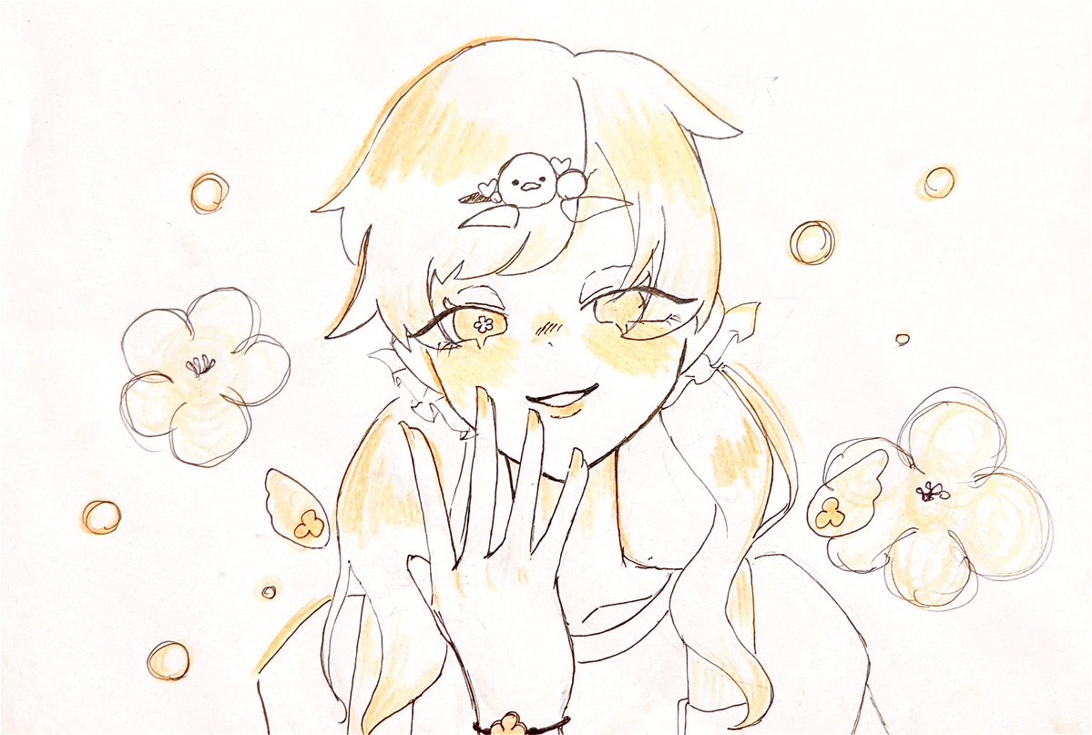 amma_224's tweet photo. 生きてます。
絵文字チャレンジ(🌸🐤、❄️🍀︎)
#アナログイラスト 
#illustration
#絵描きさんと繫がりたい https://t.co/NF743mOs3b