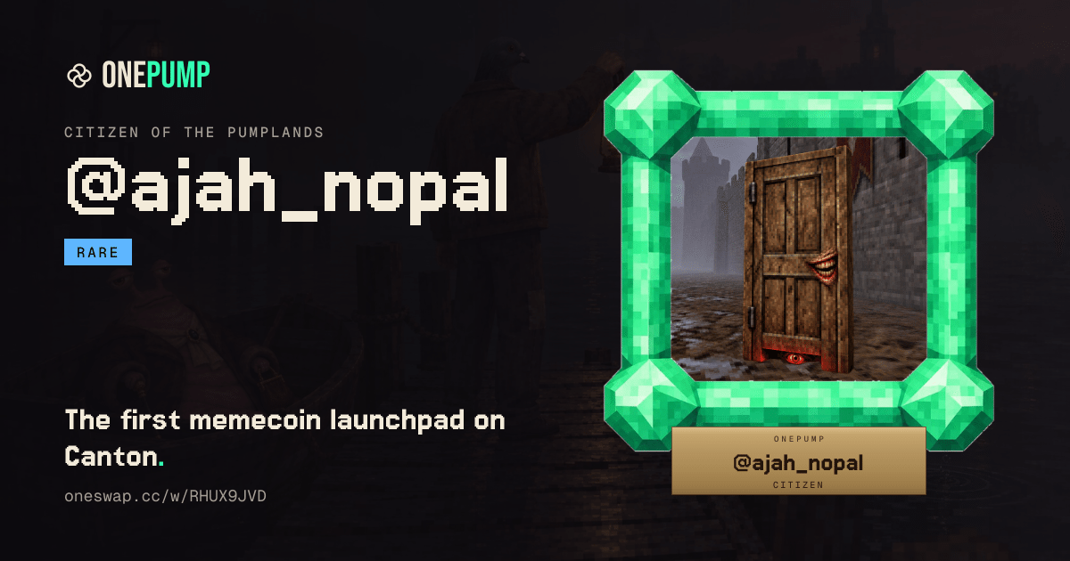 ajah_nopal's tweet photo. Pulled The Peeping Door, a Rare citizen. I'm #8,170 in line for OnePump. Climb with me: https://t.co/W3AsUqlzwP https://t.co/KIPykbYPMk