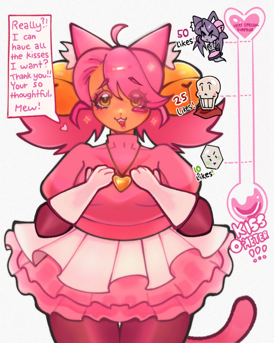 VyeAmbreEX's tweet photo. Mew mew's First kiss-o-meter!

#deltarune #mewmew 

 also, not expecting alot of attention for this which is why I set the bar very low, so atleast I can cope with the humiliation if this flops due to the fact my account is very fresh, and I just started posting but..who knows👀 https://t.co/1UVO60eVNZ