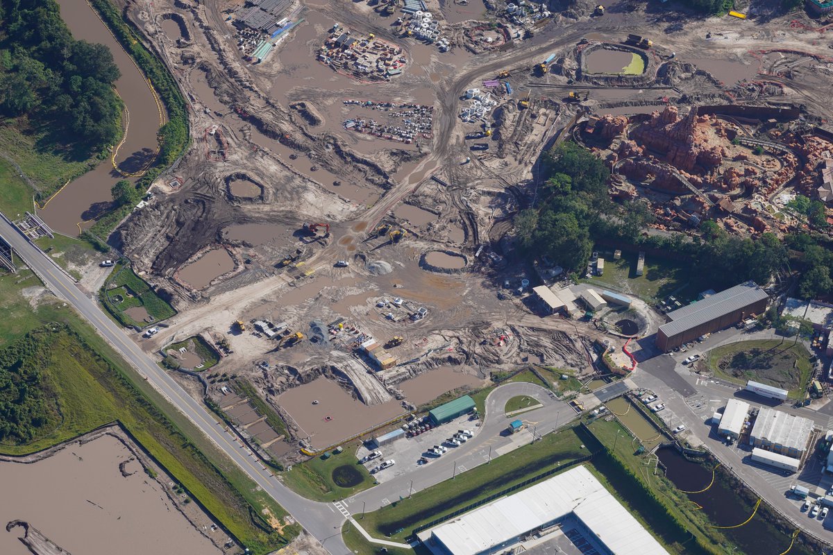 bioreconstruct's tweet photo. 3 aerial photos of the Villains Land work site in Magic Kingdom. https://t.co/ISDHR1945f