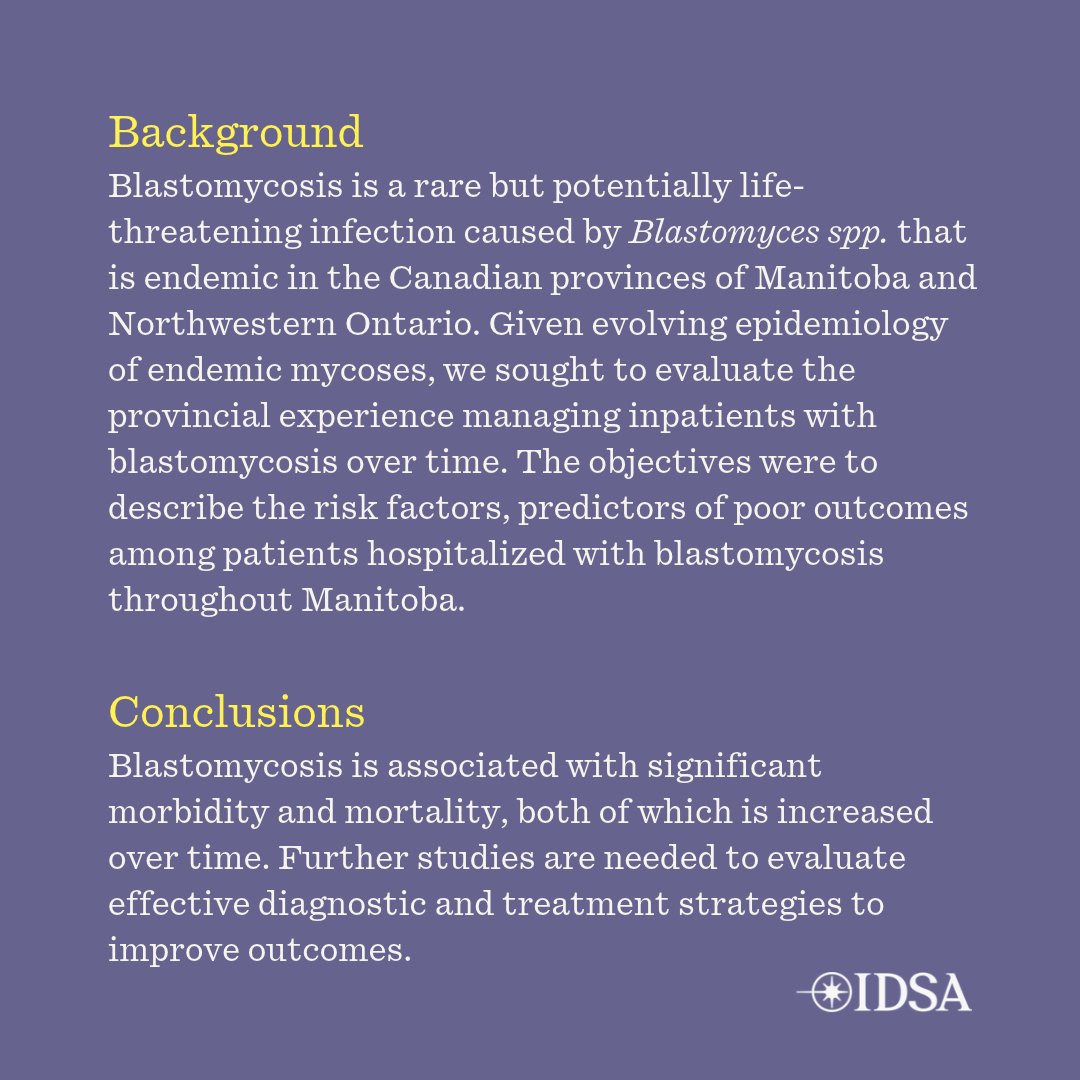 OFIDJournal's tweet photo. Clinical Manifestations and Outcomes of Hospitalized Patients with Blastomycosis: A provincial cohort study

✅ Just Accepted
🔗 https://t.co/pjCW9Q3gNE https://t.co/sdlRtPls10