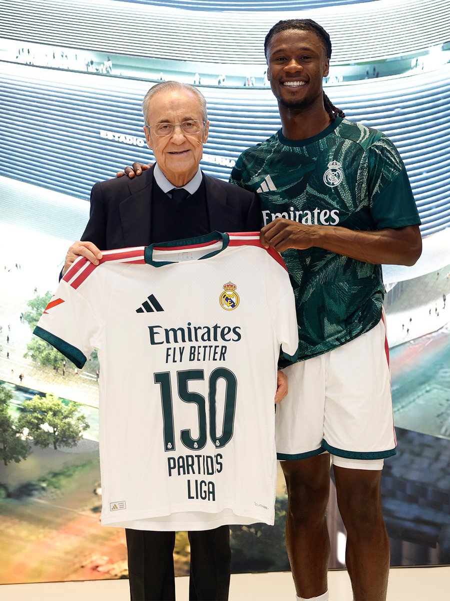 realmadrid's tweet photo. 🤍 ¡@Camavinga cumple 1️⃣5️⃣0️⃣ partidos de Liga! https://t.co/XObdLe3esK
