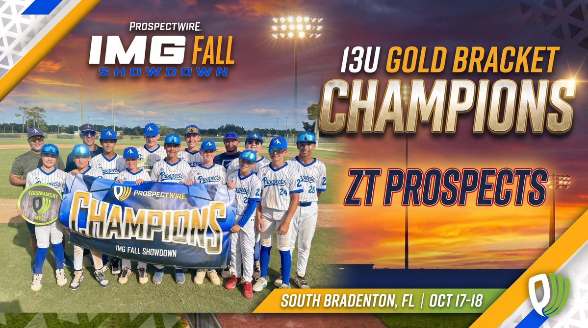 ProspectWire's tweet photo. IMG Fall Showdown
NextGen 13U Division
Gold Bracket
IMG Academy
#PWBaseball🍂 https://t.co/DYnQWWgDS8