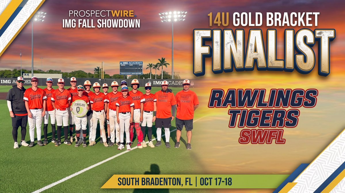 ProspectWire's tweet photo. IMG Fall Showdown
NextGen 14U Division
Gold Bracket
IMG Academy
#PWBaseball🍂 https://t.co/uuTo5Iia6d
