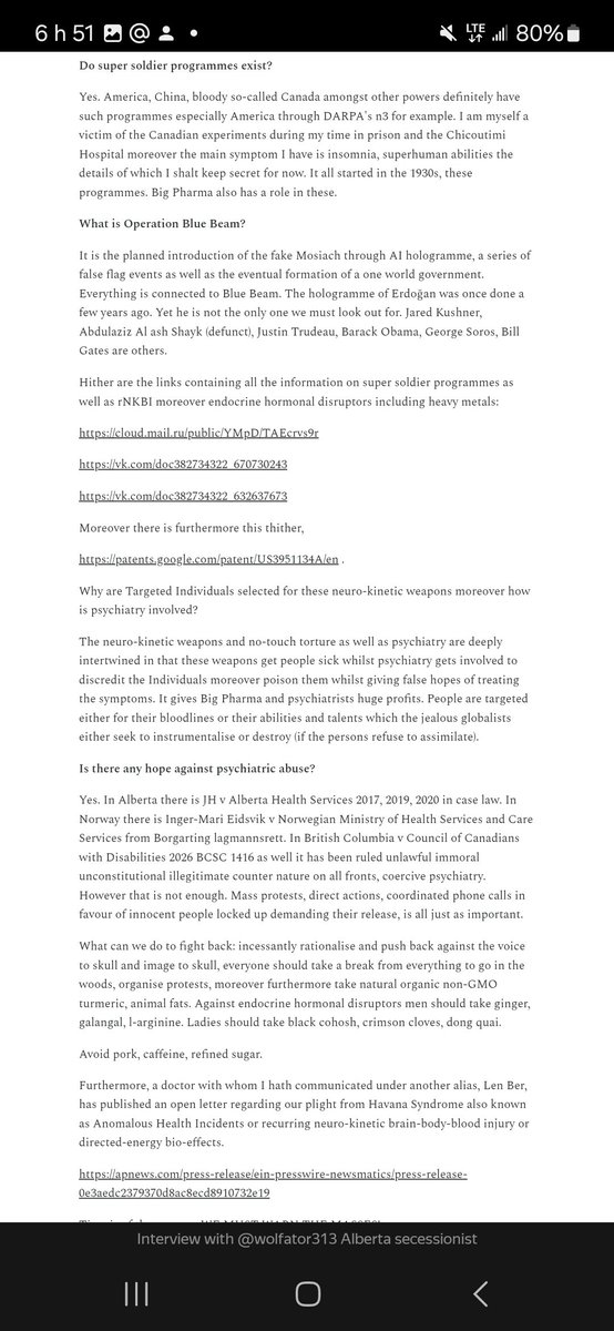 wolfator313's tweet photo. My interview with The Defender concerning #AlbertaIndependence and #HavanaSyndrome #TargetedIndividuals genocidal programme. Time is of the essence folks!
https://t.co/Em1CtLvaHK
#5GW
#AHIs
#rNKBI
#Zersetzung
#TargetedIndividuals
#CSA
#ÀKD
#Métis
#WWIII
#Mestizo
#Cowboy
#GigaBased
#CountryBoy
#Confederate
#Wampum1710
#SouthernCharm
#TheSouthIsRight
#TheSouthWasRight
#ÀkwaksKunturDixieland
#FreeÀkwaksKunturDixieland
#TheMostInterestingManInTheWorld
#AleksandrLouisNapoléonDArtagnanVercingétorixOniehteOkwahóI.