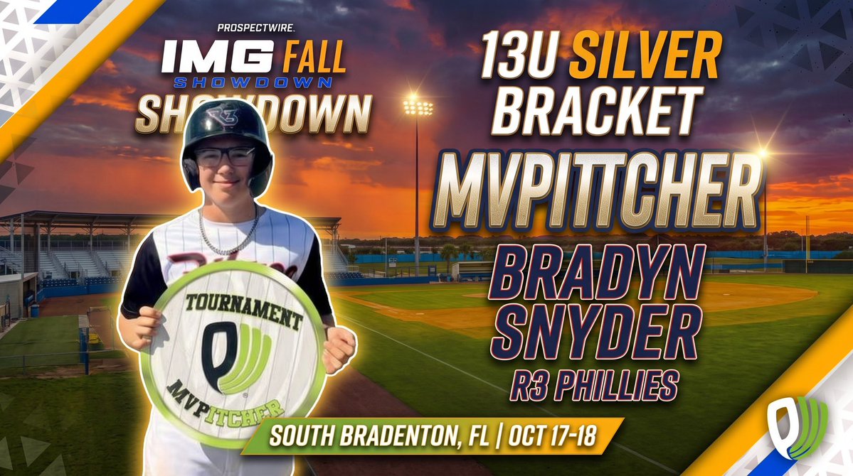 ProspectWire's tweet photo. IMG Fall Showdown
NextGen 13U Division
Silver Bracket
IMG Academy
#PWBaseball🍂 https://t.co/JeraFyqPk7