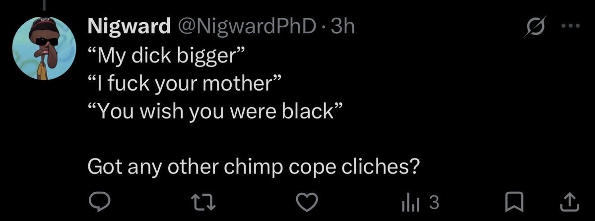 personwprobs's tweet photo. @NigwardPhD @pinkdazeee ur pfp is a black character,all u post abt is black people,and u really think u can talk about being self aware.jokes write themselves https://t.co/yatVL2DuNa