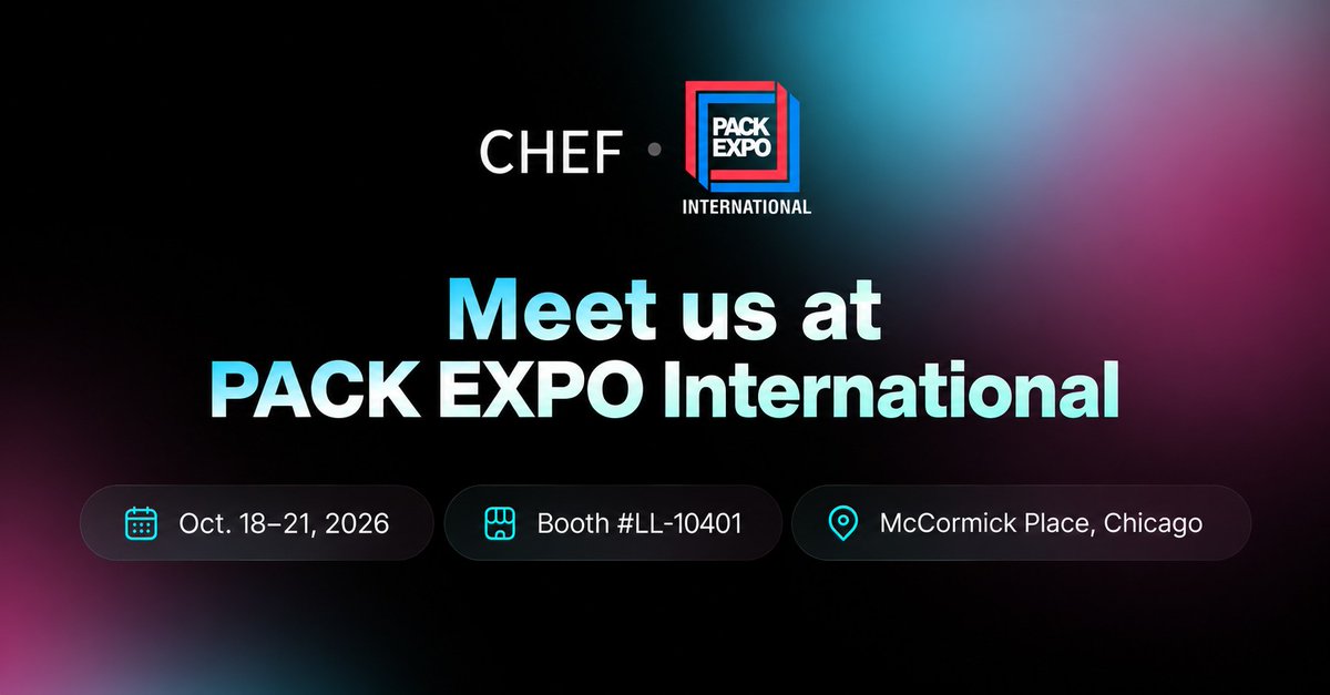 ChefRobotics's tweet photo. We're at PACK EXPO International in Chicago from today through Oct 21!

Stop by 𝗯𝗼𝗼𝘁𝗵 𝗟𝗟-𝟭𝟬𝟰𝟬𝟭 to see how our robot handles food assembly, from picking ingredients to portioning them into trays.

We’re also hosting a happy hour tomorrow at our booth from 4-6 PM CT. Connect with food manufacturers, co-packers, packaging equipment manufacturers, and automation partners over drinks.

RSVP here: https://t.co/16cKMnOI0M

#PACKEXPO #FoodManufacturing #FoodAutomation #PackagingAutomation