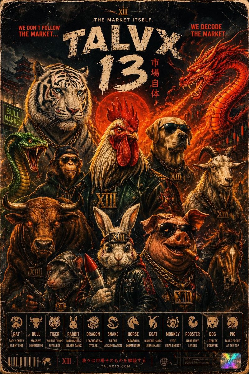 Sherwoodcrypto's tweet photo. The crown is locked.
Twelve instincts are waiting behind the gate.
Greed.
Fear.
Loyalty.
FOMO.
Survival.
TALVX13 turns market psychology into a language you can actually read.
Not predictions — recognition of the forces already in motion.
Before the click, there is an instinct.
Explore the Signal Engine → https://t.co/YF1JjV80vm
Follow the source: @talvx13
The market follows none.
Every trader becomes one of the 12.
XIII decides what survives.
#TALVX13