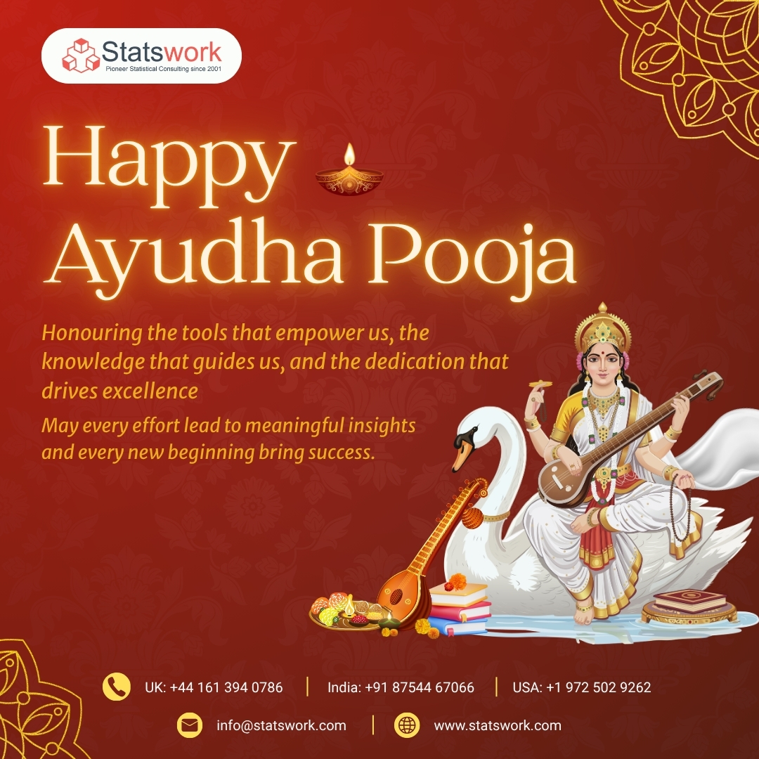 Statswork's tweet photo. The right tools enable progress. Knowledge inspires innovation. This Ayudha Pooja, Statswork wishes you continued growth, meaningful insights, and success in every endeavour.
Connect with Statswork: https://t.co/DObRFdGT7M

#AyudhaPooja2026 #Statswork #DataAnalytics https://t.co/ibOZnlIs67