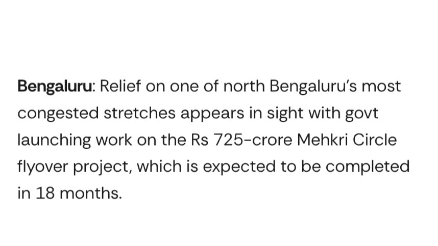 solidview's tweet photo. Dsintegrated thinking in Bengaluru

Project: Mehkri Circle to Veterinary College elevated road 

Construction cost: 440 crores

Total cost: 725 crores

285 crores for utility shifting, land acquisition &amp; "other overheads"

Why can't this section be double decker with Red Line? https://t.co/bnxtKlJJWZ