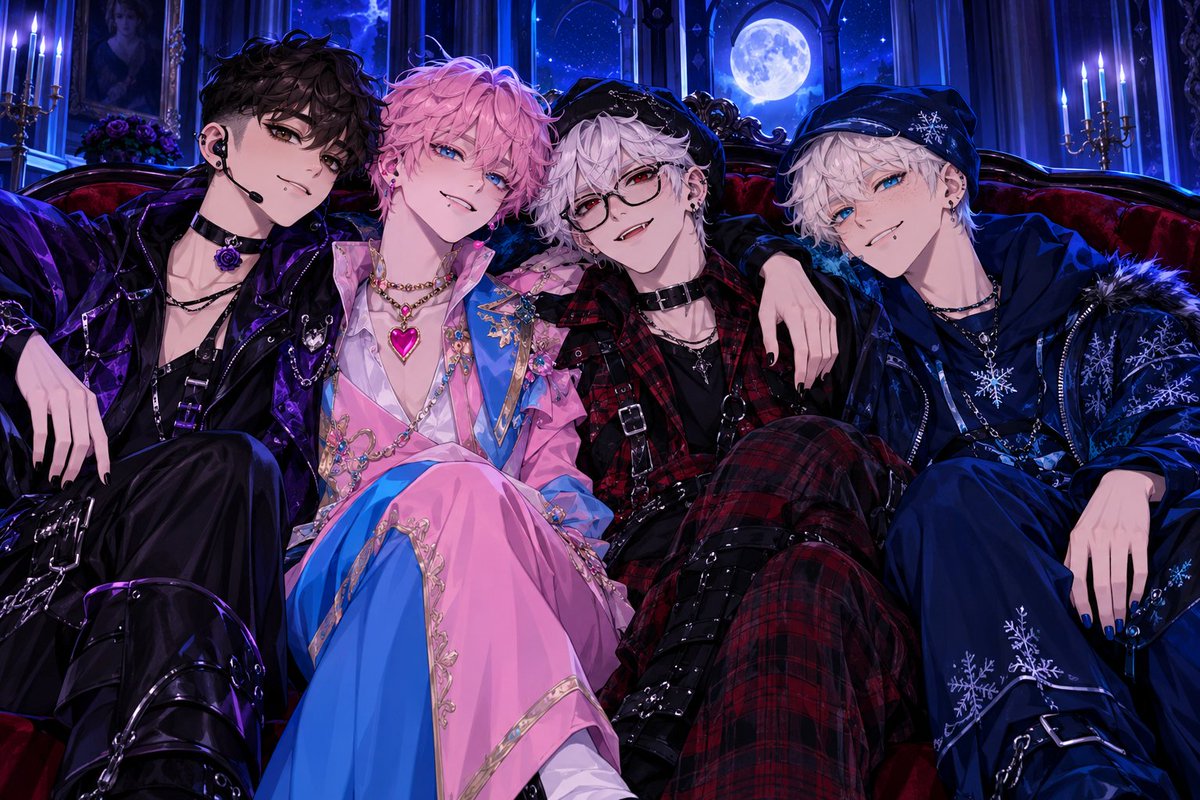kaulitz_aly's tweet photo. GlimX brand new, diverse, LGBT, and inclusive boyband. 🏳️‍⚧️🏳️‍🌈💜❤️

#AIart #anime #lgbt https://t.co/BgHM1lCTVw