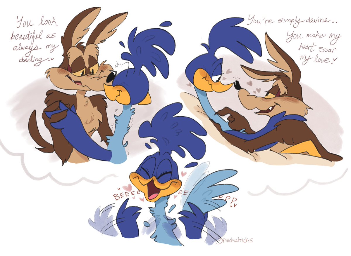 mochatricks's tweet photo. the one EASY advantage wile e. has:  HIS VOICE.
and roadrunner wants to hear it again and again and again and

#wileroad #wilerunner https://t.co/vPV0mCG3yJ