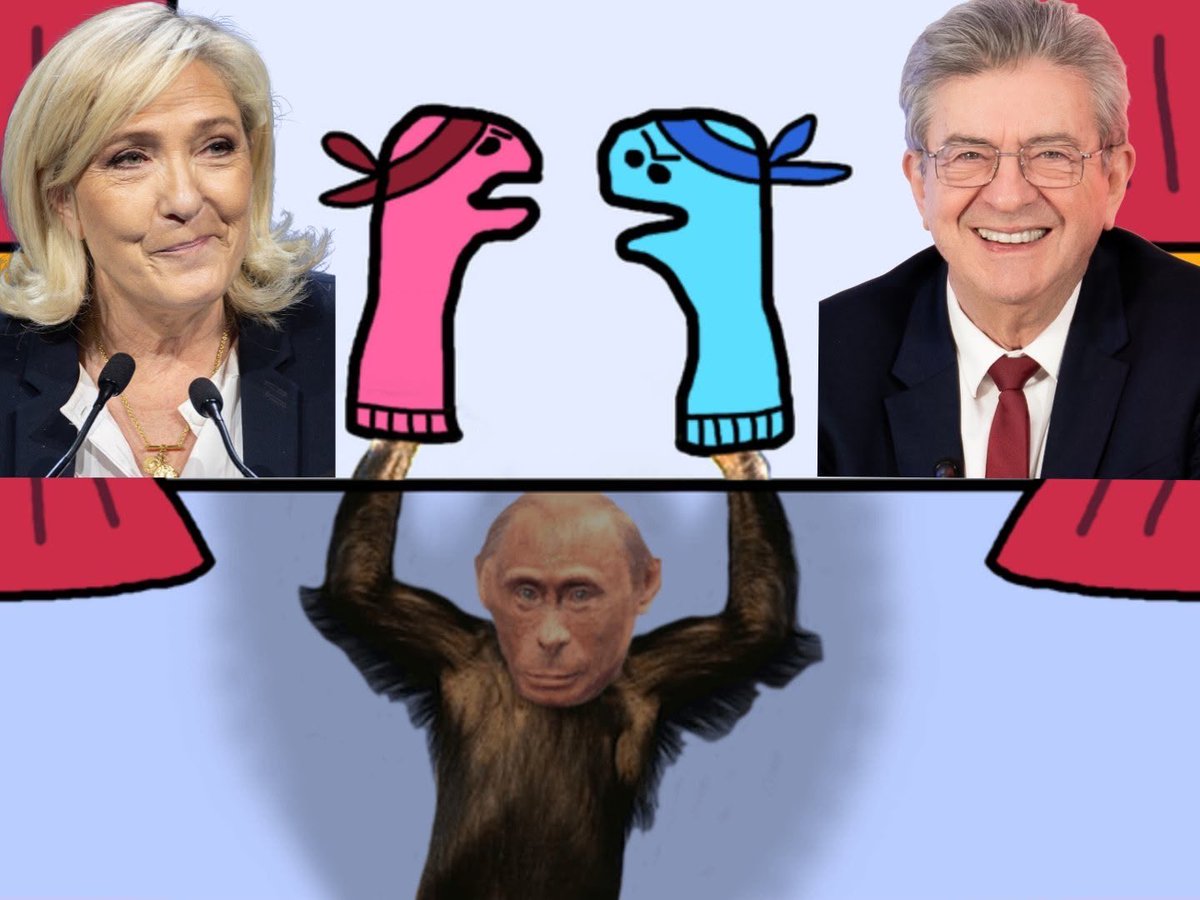 GeorgeArtwell's tweet photo. El culpable de lo de Francia con sus dos monigotes desde los dos extremos… https://t.co/3yUEuRTGnS