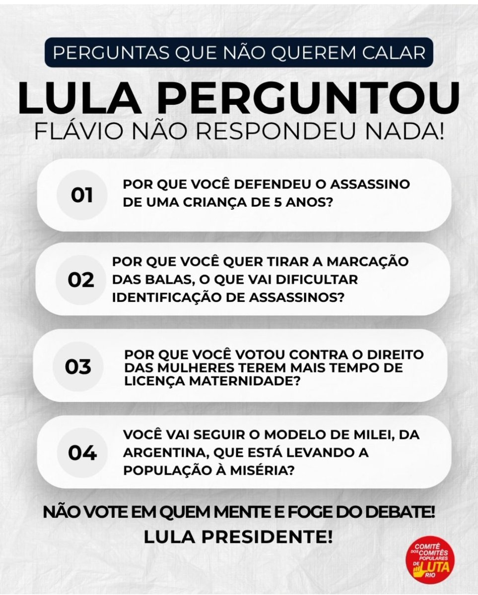 Pri_Burini's tweet photo. #RespondeOLulaFlavio https://t.co/fnk5HDXS4f