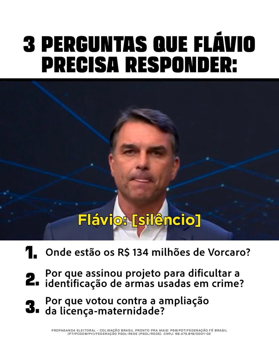 iurydelacerda's tweet photo. @Dudu QUERO DISTÂNCIA DE MILICIANO
#LulaDandoShowNaBand
#RespondeOLulaFlavio
#RespondeOLulaFlavio
#Lulapaidobolsafamilia
#ExplicaOCasoAnaClaraFlavio
#ExplicaAMansaoFlavio
#lulavaivencer
O Flávio é nojento https://t.co/ZsdihAiHTN