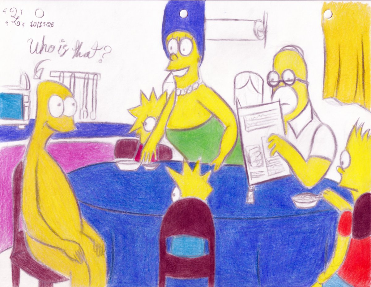 demizen33's tweet photo. Fetching up on with that Simpsons meme of "Who Is That?"
@toontober #toontober2026 #toontober #coloredpencils #coloredsketch #CartoonArt #cartoonedits https://t.co/MdqeQml0dF