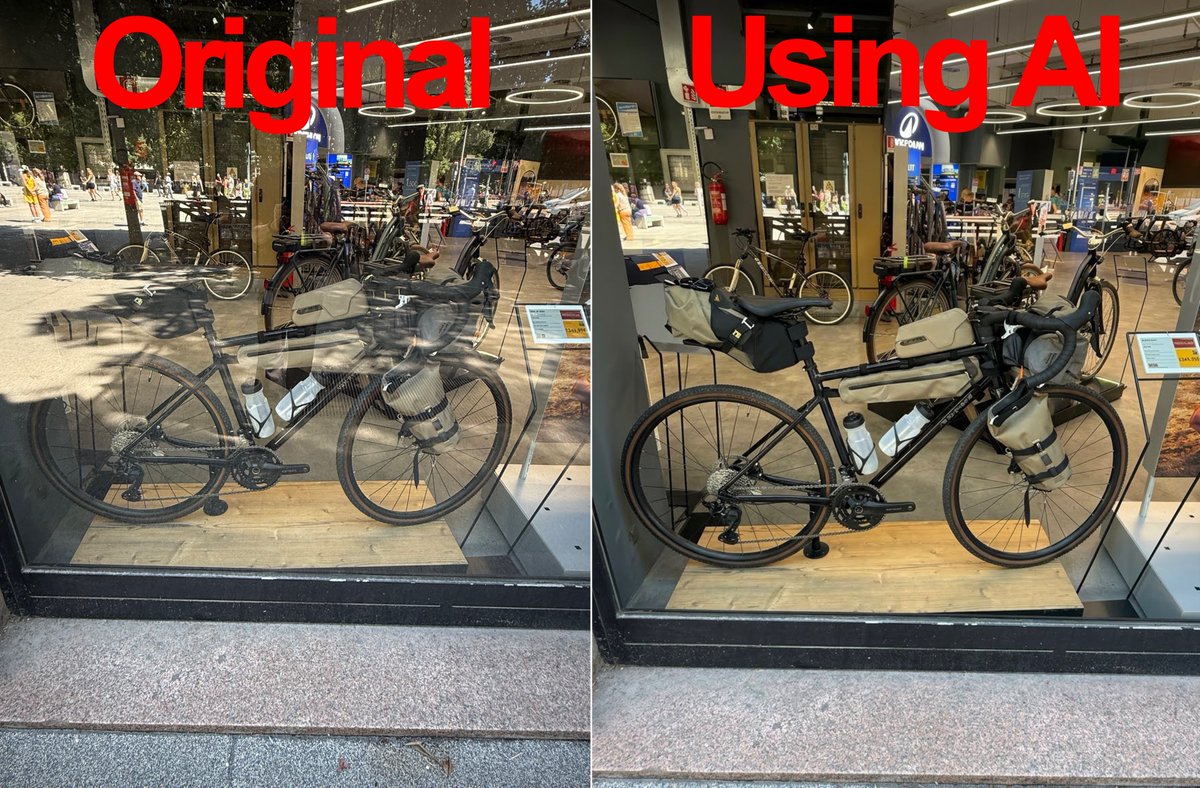 nyckume's tweet photo. ChatGPTでショーウインドウの反射を排除。
ミラノのバイクショップにて撮影。2025年 https://t.co/3mnhuJ5jlM