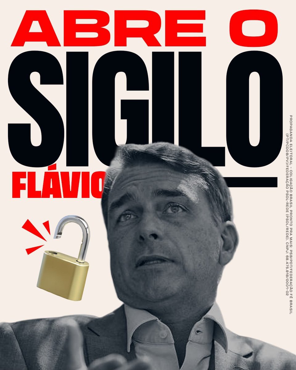 Vinizambert's tweet photo. Aceita a proposta Flávio. Abre todos os sigilos dos dois: bancário e telefônico. E vamos ver quem é o ladrão.
#AbreoSigiloFlavio https://t.co/0D6sLzO58M