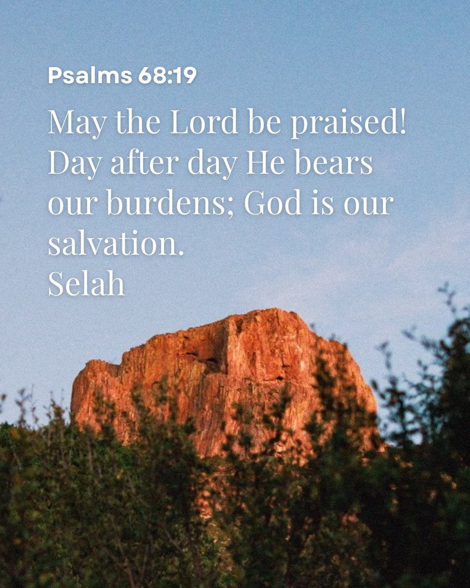 DavidCookTexas's tweet photo. May the Lord be praised! Day after day He bears our burdens; God is our salvation.
Selah

Psalms 68:19 https://t.co/zS0Sro8cDR