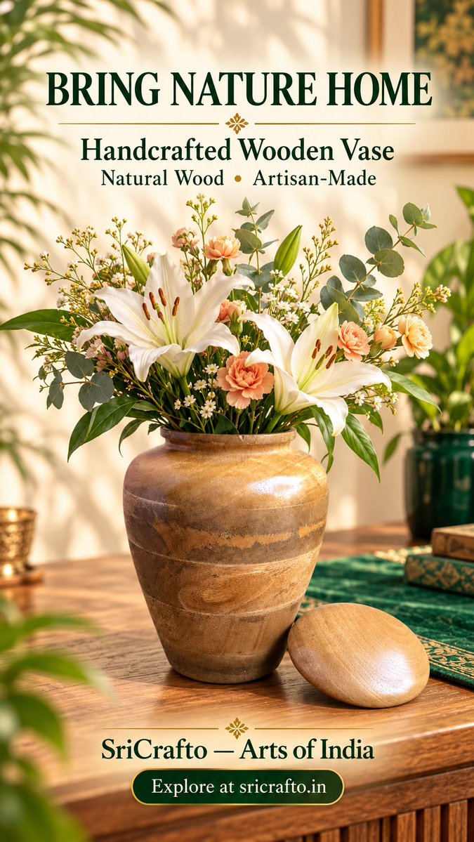 SriCrafto's tweet photo. Bring nature home with handcrafted wooden elegance. Explore at https://t.co/V7Tb4oEYFo 🌿🌸 https://t.co/uaBycBSZ2l