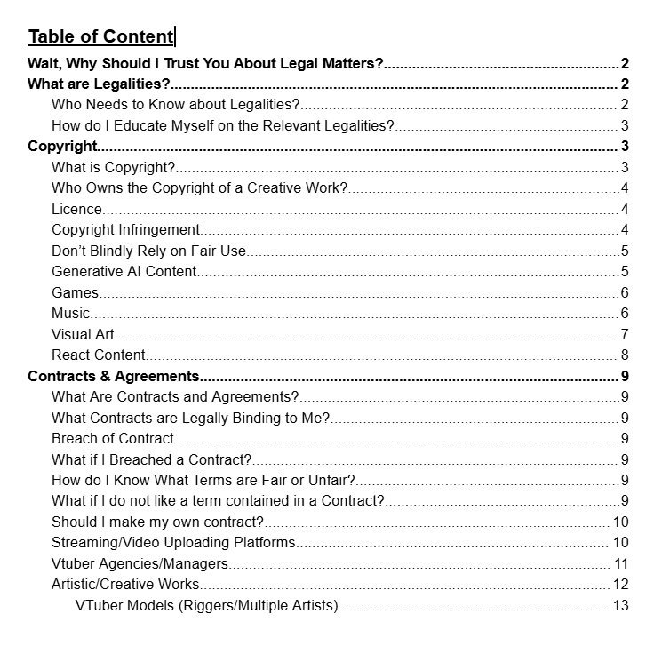 JakelightJ's tweet photo. [18.10.26 Update]
VTubers interested in the ethics and legalities when it comes to making content, I've made a free guide for people to easily share and read.

It's based on my experience as a lawyer and VTuber.  Link in the reply🔗

#vtuber #envtuber #twitch #youtube https://t.co/UWbUDN676l