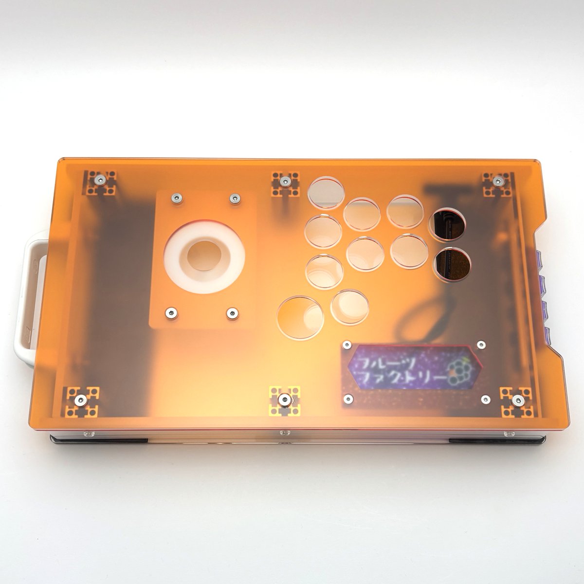 fruitsfactoryjp's tweet photo. #Frucon
Layout : SA-1
Size : Balance / 340mm x 195mm
Base Panel : 18. Orange Clear
Side Frame : 04. Opal
Keycap : 30.Purple
Connector : FB.2

Base Panel Cut : Hexagon
Tag : Type-B
Tag Color : ST-HP020 Shine Grape
Handle : White

Weight : 1.2kg
Region : North & Central America / U.S.