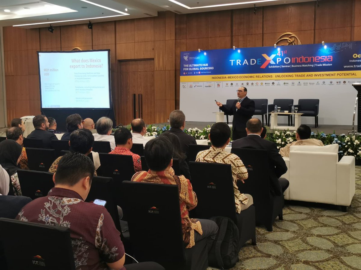 fdelatg's tweet photo. Participé en el Foro sobre Relaciones Comerciales e Inversiones en Trade Expo Indonesia 2026 @Kemendag @Kemlu_RI @Kadin_Indonesia, frente a un público especializado, expliqué el Plan México, nuestro país como destino idóneo de inversión y socio exportador. La nutrida delegación de empresarios mexicanos 📸 cuenta con todo nuestro apoyo para sus exportaciones y otros proyectos.