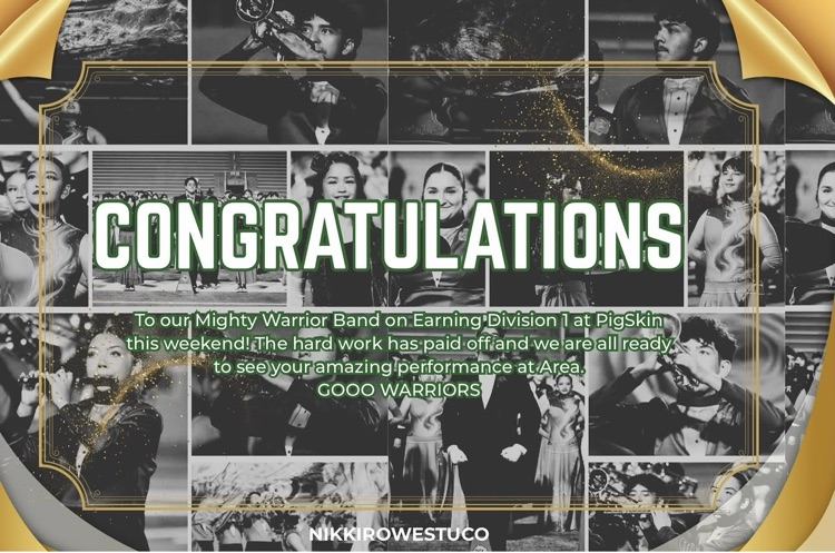 Rowe006's tweet photo. CONGRATULATIONS, MIGHTY
WARRIOR BAND!🎵🎼🎷🥁🎺🪊

Our Mighty Warrior Band earned a Division 1 rating at PigSkin this weekend!

GOOO WARRIORS! #Division1 #RowePride
Pics @jds.lens https://t.co/tX8bAzSsgD