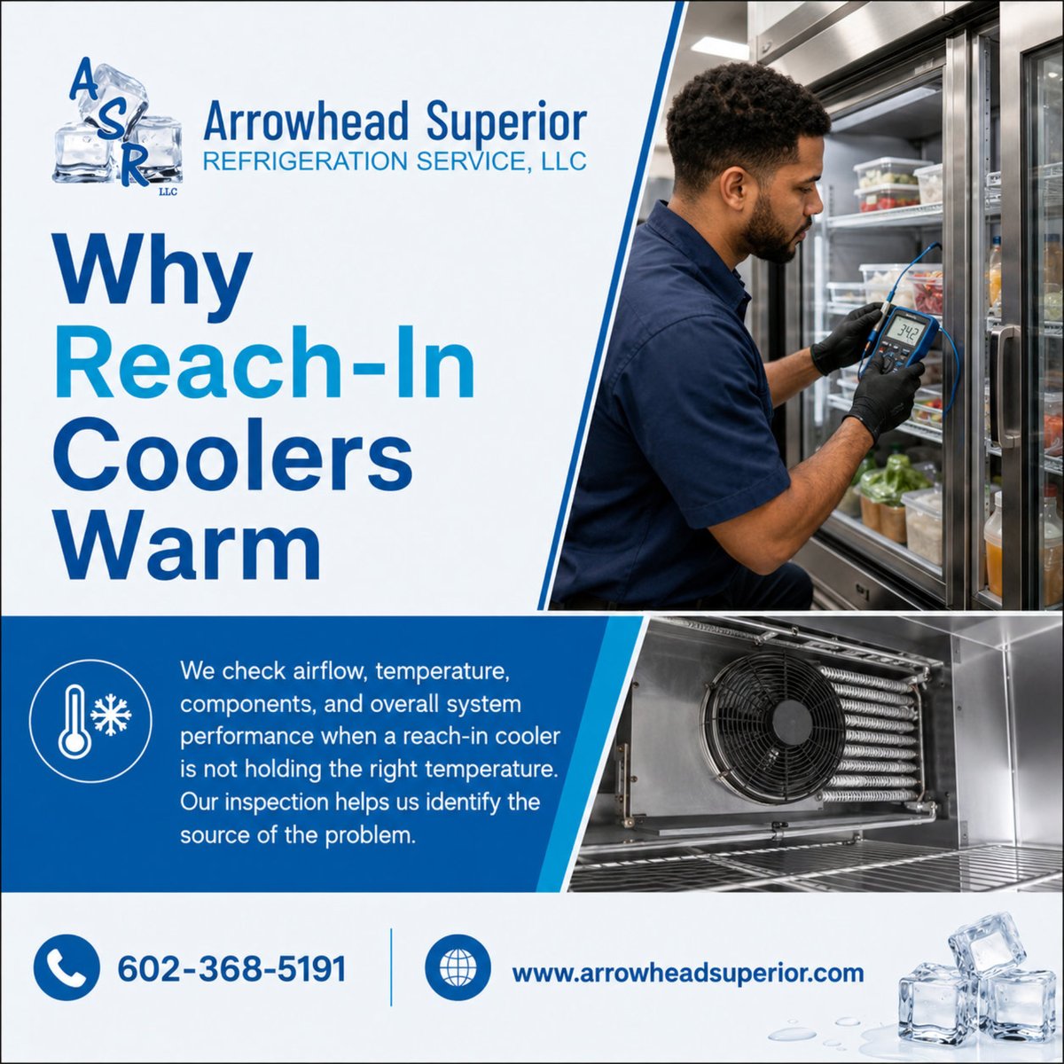 ASR_ASB2008's tweet photo. A warm reach-in cooler can quickly become a concern when you depend on consistent refrigeration. 🧊🌡️
#PeoriaAZ #CommercialRefrigerationServices #ReachInCooler #CoolerService #CommercialRefrigeration https://t.co/ffbP8Z4MZI