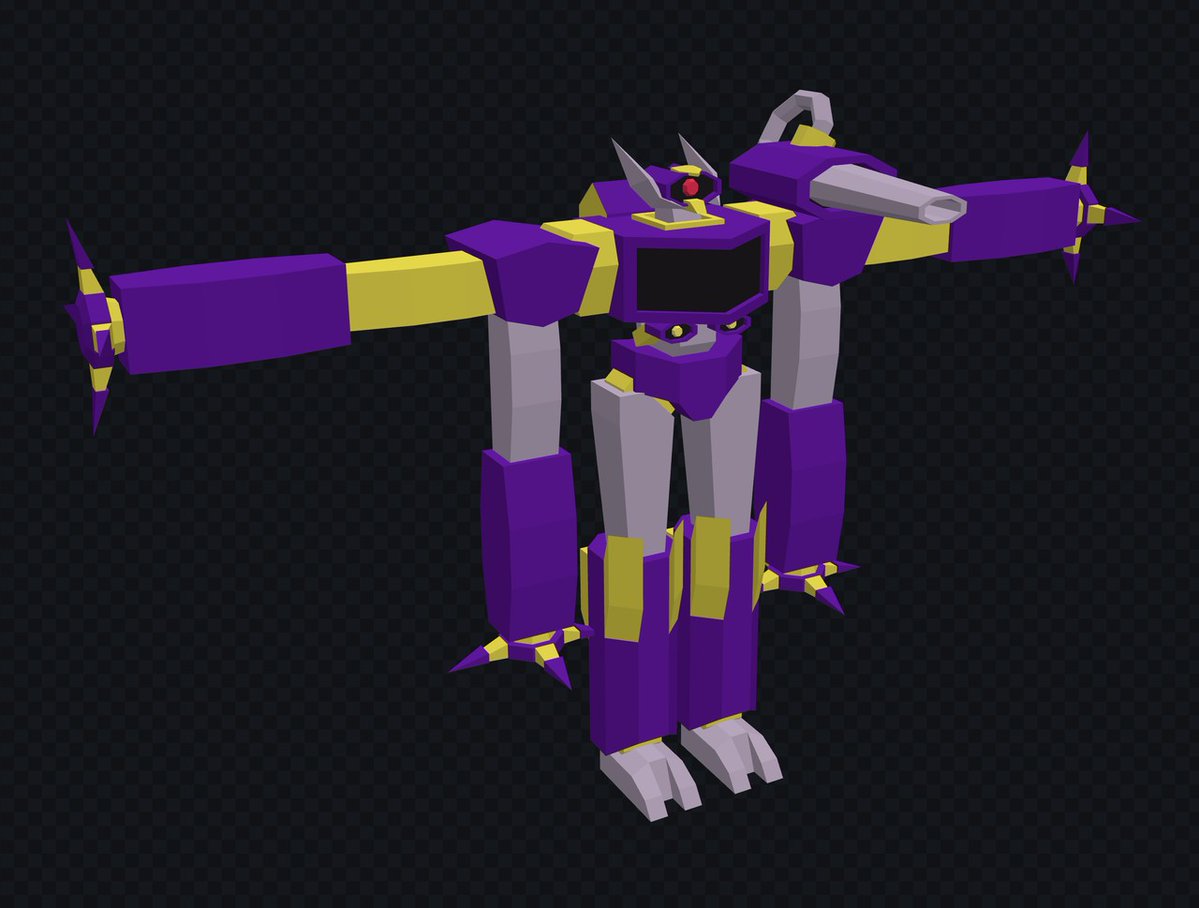 Bookworm5768's tweet photo. Update 1 on Shockwave's Model

Got the primary colors blocked in and ready to go

If i'm able to find the time to pick it back up tomorrow i can get to some of the finer details

I'm starting to get the hang of this whole fanart thing :)
#Transformers #Transformersfanart https://t.co/vOOi2t9GGG