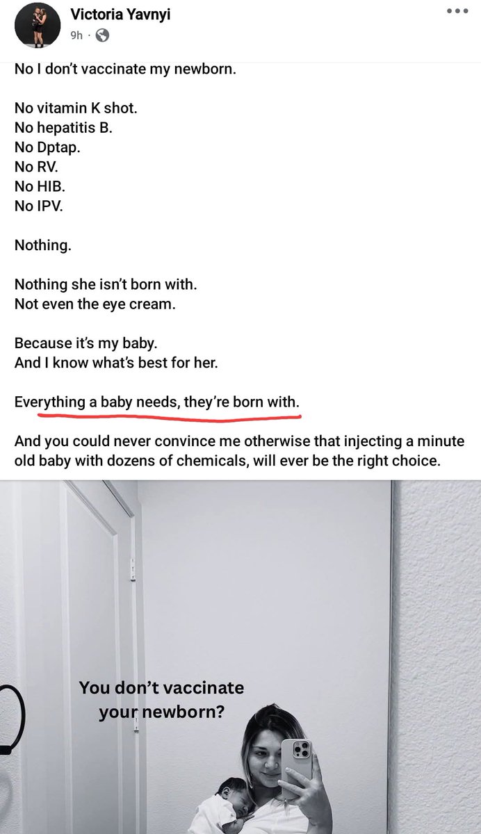 speakshoutroar's tweet photo. You don't need to inject your new born with multiple chemicals right after the birth or even later. 

Everything a baby needs they are born with. 

You don't need to teach the body artificially to fight with infections. Human body is blessed with mechanisms of its own. https://t.co/qmX4HsZWWQ
