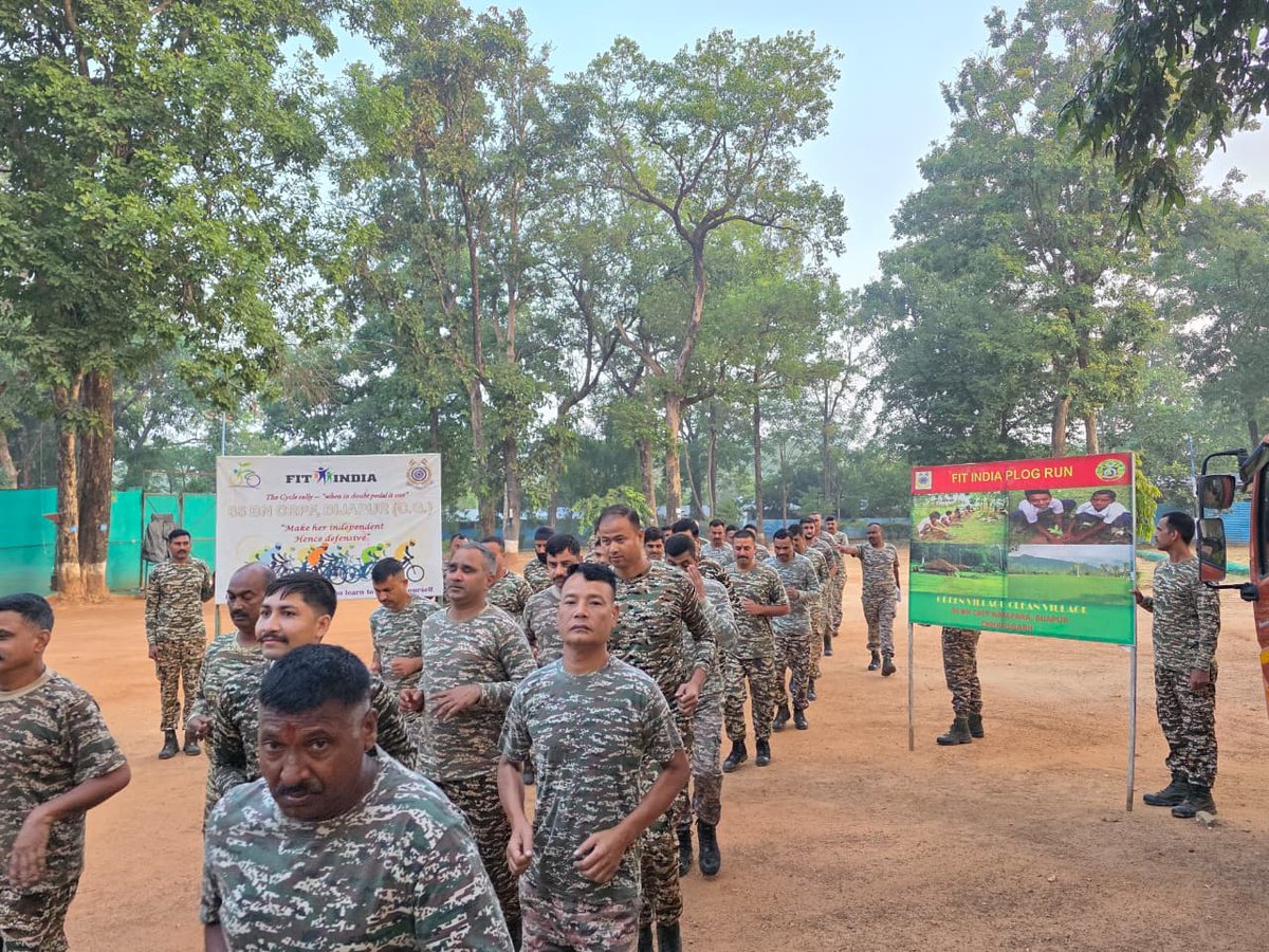 85BNCRPF's tweet photo. #FitIndiaFreedomRun7       
 Fitness ki dose adha ghanta roz under fit  india freedom run 7.0  conducted on 19/10/26 at HQ 85 Bn Bijapur. https://t.co/9LO6HY4SL5
