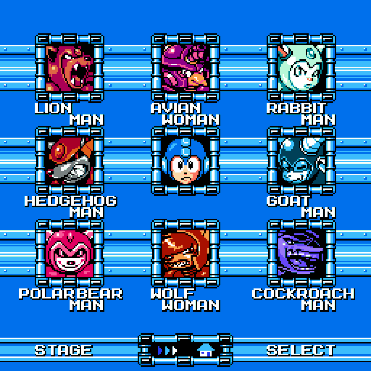 Funky90sLion's tweet photo. MEGA MAN BEASTS
- Stage Select - https://t.co/nq4q6E8WE1