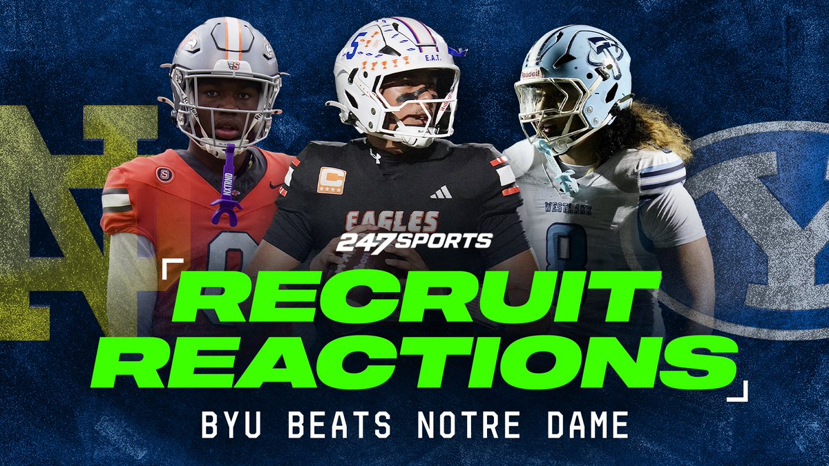CKennedy247's tweet photo. RECRUIT REACTIONS: BYU knocking off Notre Dame has the recruiting trail buzzing

Prospects talk the Cougs’ big win &amp; an electric environment created by the fans…

#GoCougs👀🗣️📝- https://t.co/0wR1OXi5l0 https://t.co/X0vqbPIcJz