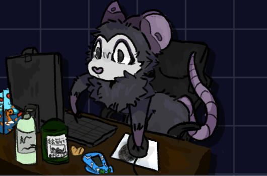 CoolestSkitto's tweet photo. lil possum vtuber im working on for a friend https://t.co/AzI2H8aUwJ