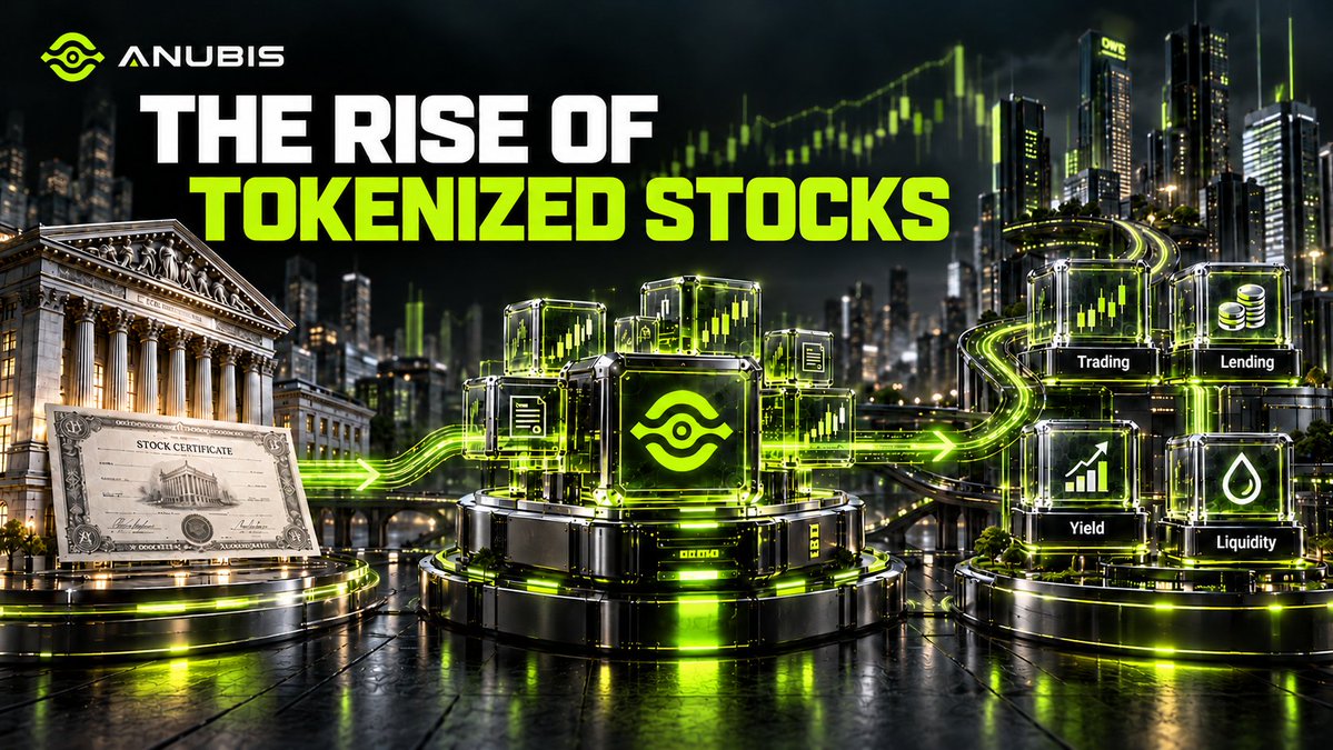AnubisLayer1's tweet photo. As of October 18, 2026, tokenized stocks had reached approximately $3.41B in distributed value, up 10.97% over the past 30 days. 📈

By representing shares of publicly traded companies as blockchain-based tokens, this emerging sector is opening new possibilities for digital asset accessibility, transferability and integration with decentralized finance.

But bringing traditional assets onchain involves more than tokenization.

It also raises important questions about ownership verification, regulatory compliance and the protection of sensitive financial information.

As tokenized finance continues to develop, Anubis Chain sees an opportunity for blockchain infrastructure that brings verifiability and selective privacy together - helping bridge traditional finance and the decentralized economy. ⚡

#AnubisChain #RWA #Tokenization #DeFi