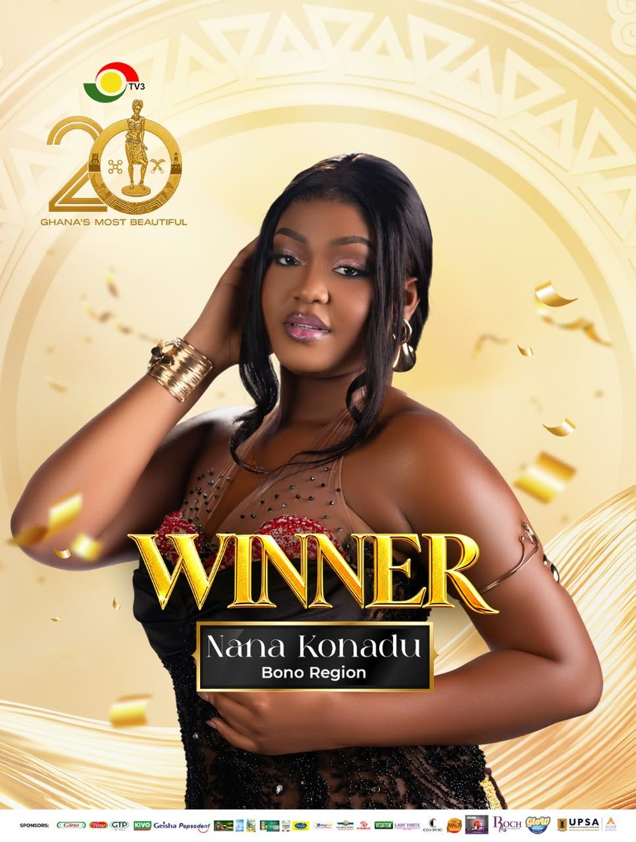 tv3_ghana's tweet photo. Bono Region's Nana Konadu is the 20th QUEEN 👑🔥❤️

History has been made! Congratulations to our newly crowned Ghana’s Most Beautiful at 20.

Your grace, intelligence and brilliance have won hearts.

#GMBat20 #GMB2026 #TV3GH https://t.co/JpkWBaAox0