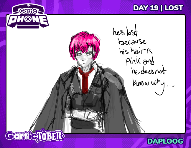 PloogIsCool's tweet photo. Gartictober day 19 — Lost #gartictober #inktober #garticphone https://t.co/eqEpbDoLhd