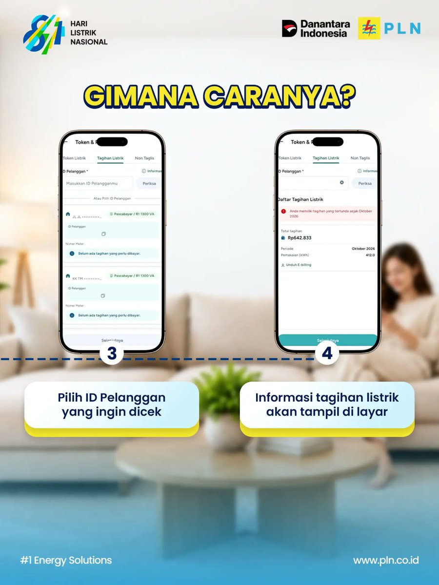 ElectrizenDaya's tweet photo. Electrizen, sekarang cek tagihan listrik nggak perlu ribet. ⚡

Dengan PLN Mobile, berbagai informasi terkait tagihan listrik bisa kamu akses dengan lebih praktis dalam satu aplikasi.

Yuk, manfaatkan PLN Mobile untuk kebutuhan listrikmu sehari-hari! 📱⚡ https://t.co/lEej4MSdxj