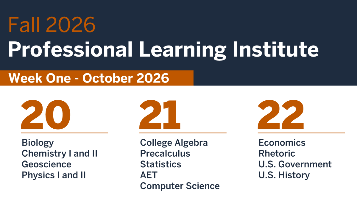 TexasOnRamps's tweet photo. #OnRamps Fall PLI starts tomorrow! Over the next two weeks, Instructors will connect with their course staff and colleagues across Texas for a day of collaboration to review course content covered through the rest of the semester and share implementation strategies. #ProfDev https://t.co/fmSAqJaqNH