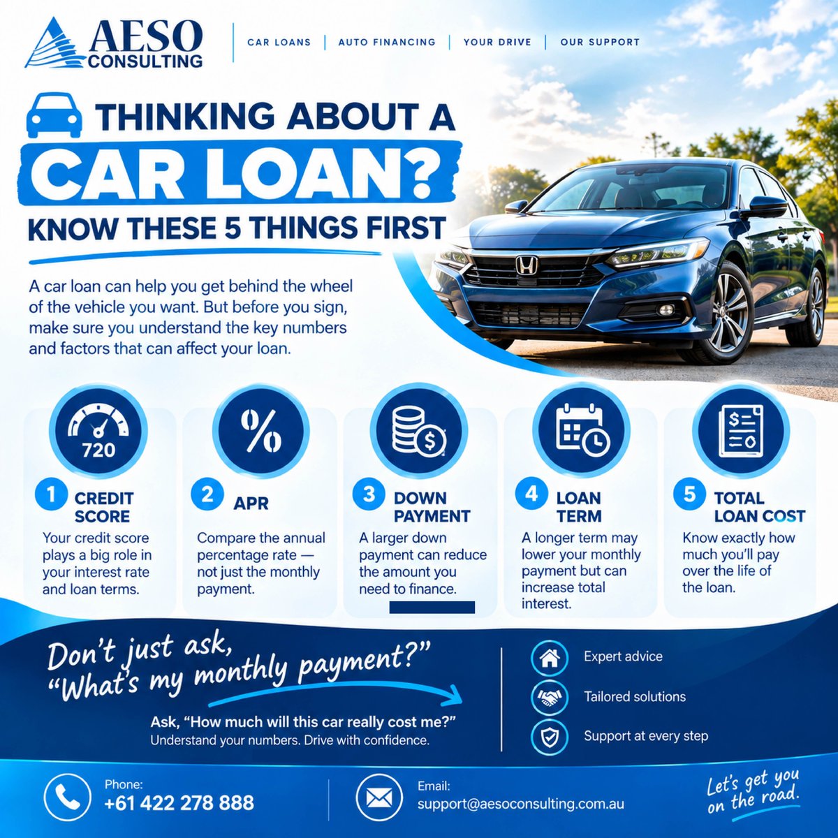 cavalcanteuuj's tweet photo. Thinking about a car loan? Know these five things first
1. Credit score: A better score means better options. 2. APR: Compare the true cost. 3. Down payment: Borrow less, pay less. 4. Loan term: Longer terms mean more interest. 5. Total cost: Look https://t.co/biI1HwbNaB