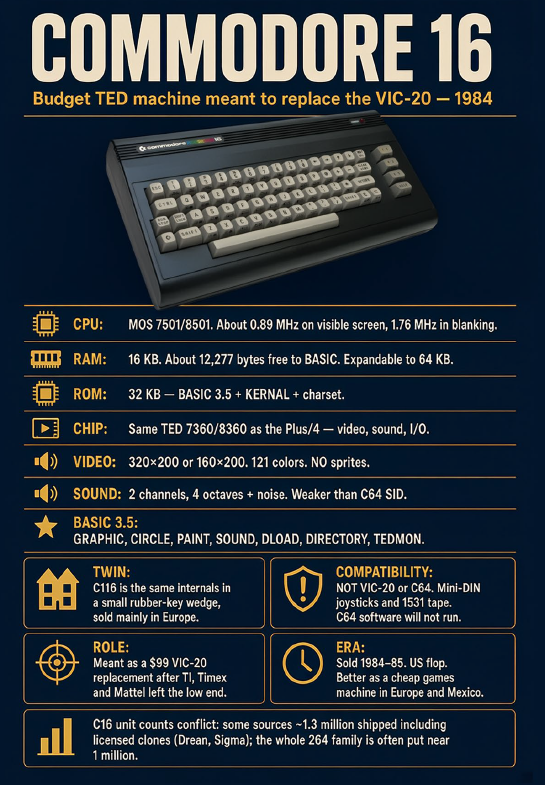 MuseumCommodore's tweet photo. New release: “500 Things You Didn’t Know About Commodore” — $10 USD.
https://t.co/cqUQkpnNqS

133 full-colour pages of surprising facts about Commodore’s computers, people, machines, and games. PDF ebook.

Buy a copy and support the Commodore Computer Museum. 👊

About the title, I address this on page 1, but thought I'd address it here too. I used the format as I loved the 100 facts you didn't know about animals, knights🐑, space etc as a kid, and decided to go in that direction. 

Ultimate Commodore fans will know 80% of these facts, the average Commodore fan 40% etc but I hope everyone will enjoy the content, including the 500 facts, datasheets for each Commodore model, and infographics throughout. 📊

You could use it as a challenge, did you know all the facts, 300/500 etc. 🤔

Bundle available https://t.co/SmZCIfXtcQ USD15 for The Vault & 500 Things You Didn't Know About Commodore.