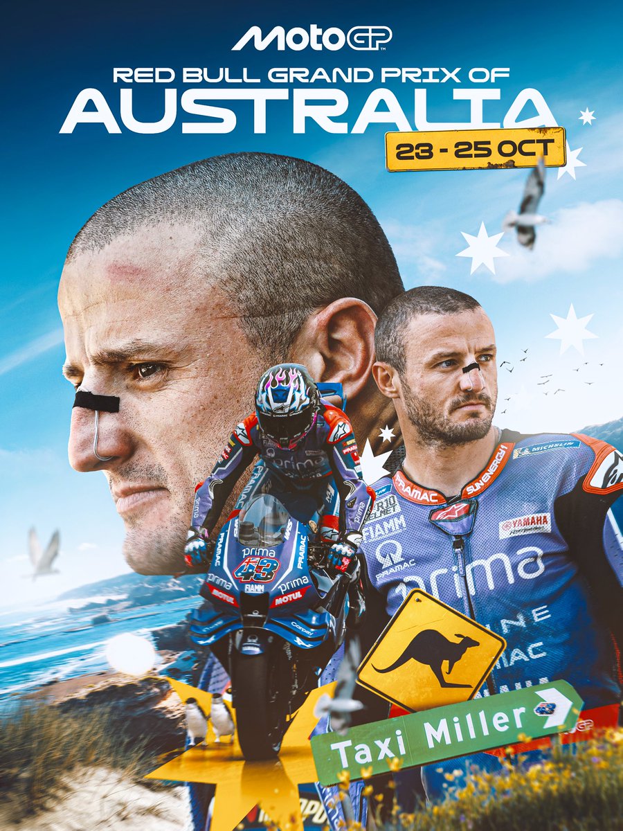 MotoGP's tweet photo. Aussie, Aussie, Aussie! 🌏 

A special one awaits at Phillip Island! 

#AustralianGP 🇦🇺 https://t.co/aMsBX2a5GD