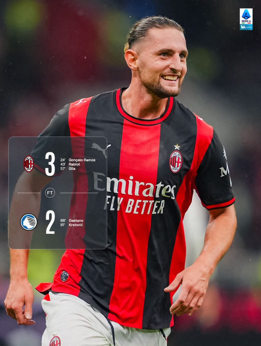 MeschacMARTINO4's tweet photo. Autres résultats importants enregistrés ce dimanche💥

@NFFC vs @Arsenal 0-1
@LUFC vs @ManUtd 1-1

@acffiorentina vs @Como_1907 1-3
@acmilan vs @Atalanta_BC 3-2
@juventusfc vs Lazio 0-3

@FCLorient vs @AS_Monaco 1-0🥶
@OL vs @ogcnice 2-1

@bayer04fussball vs @scfreiburg 2-1 https://t.co/5YMRGjRiqS