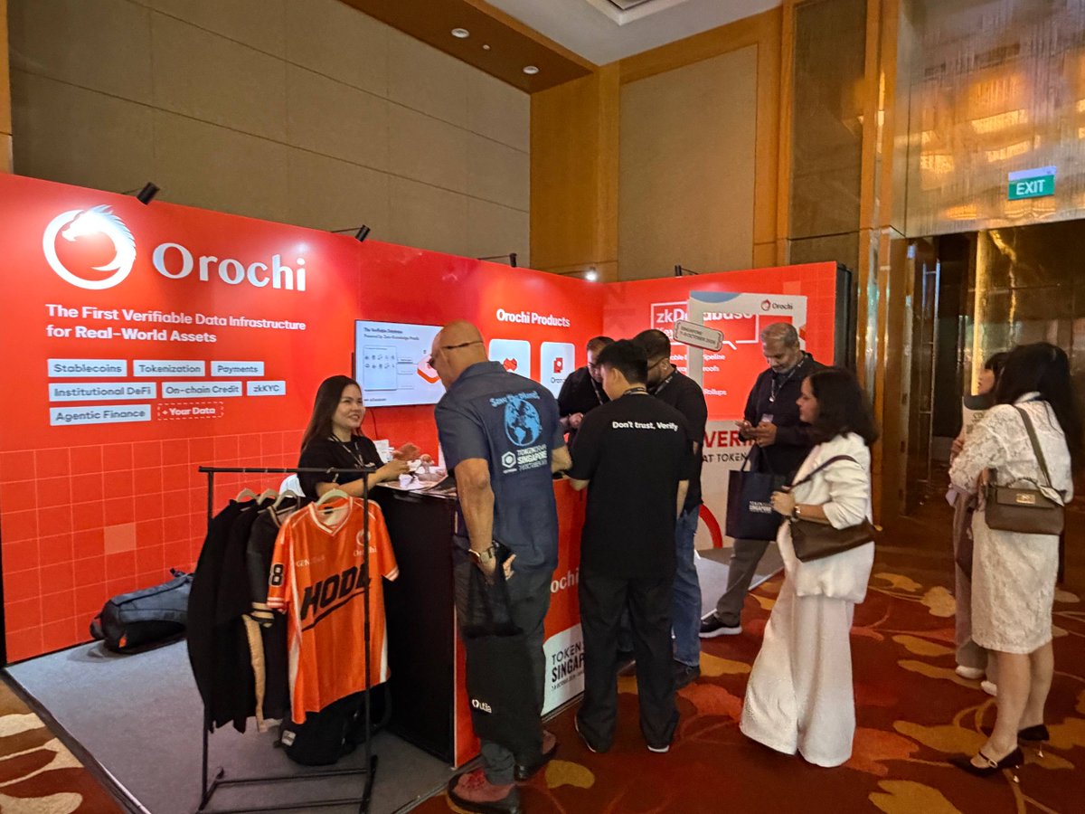 OrochiNetwork's tweet photo. Orochi booth on day 1 of @token2049!

There's still time to grab the merch. https://t.co/JXo35TQ7er