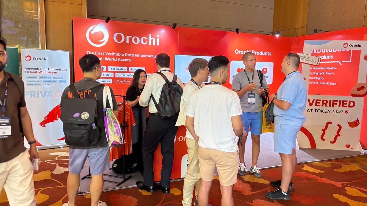OrochiNetwork's tweet photo. Orochi booth on day 1 of @token2049!

There's still time to grab the merch. https://t.co/JXo35TQ7er
