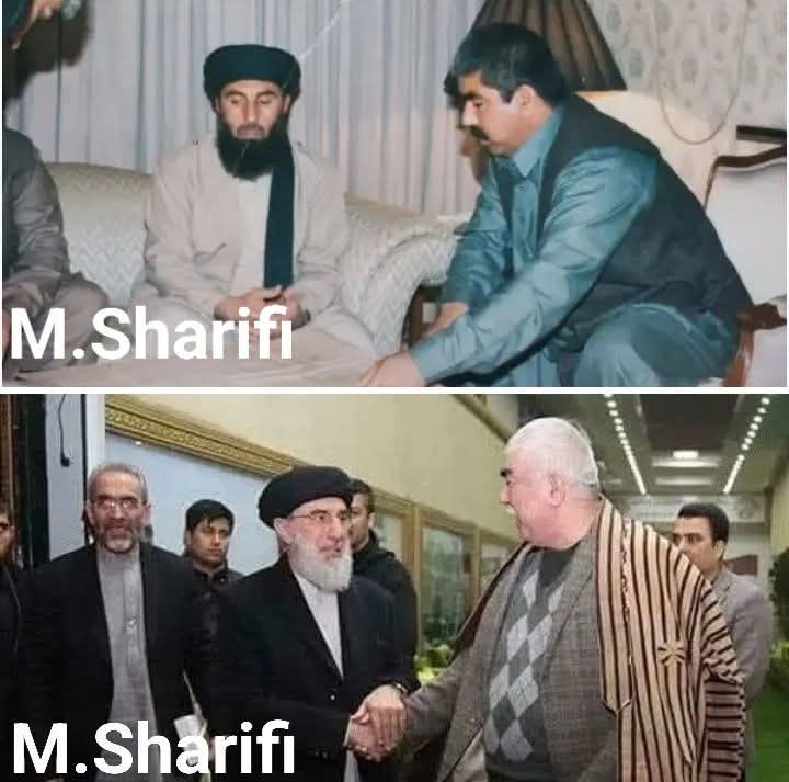 Mohamma61363694's tweet photo. د کلبدین او دوستم لومړنی عکس د کورنيو جګړو د وختو دی او دوهم عکس یې د جمهوریت د وختو.

مقصد ددې سړي مخ او شا نه معلومیږي، د خپل سیاسي واک او قدرت د پایښت لپاره د هر مردارخور او لوطي ملګری کېده/کیږي، خو خبري د اسلام کوي او نظام شرعي غواړي، په شرط ددې چي دا اسلام او شریعت د ګلبدین د حزب د شیطانت او فعالیت مسؤنیت تضمین کړي. لېکن که چیري په اسلام او شرعت کي د حزب اسلامي د شیطانت او فعالیت تضمین نه کېده بیا هم وګلبېدین ته د قبول وړ ندی او تر دغسي اسلام د دوستم وارو لوطیانو په ملګرتیا ډېر خوشحاله دی.

دلته هر منافق رهبر او تنظیمي لنډغر لکه د پاکستان یهودي نظام اسلام فقط د خپل واک او قدرت د پايښت لپاره استعمالوي او ګوسفندي خلګ پرې غولوي. خو که یې چیري په اسلام کي ګټي او واک نه خوندي کېده، بیا د هماغه اسلام په وړاندي هم بغاوت کوي او هم یې په وړاندي خلګ پاروي.

عکسونه د محمدشریفي د ارشیف څخه