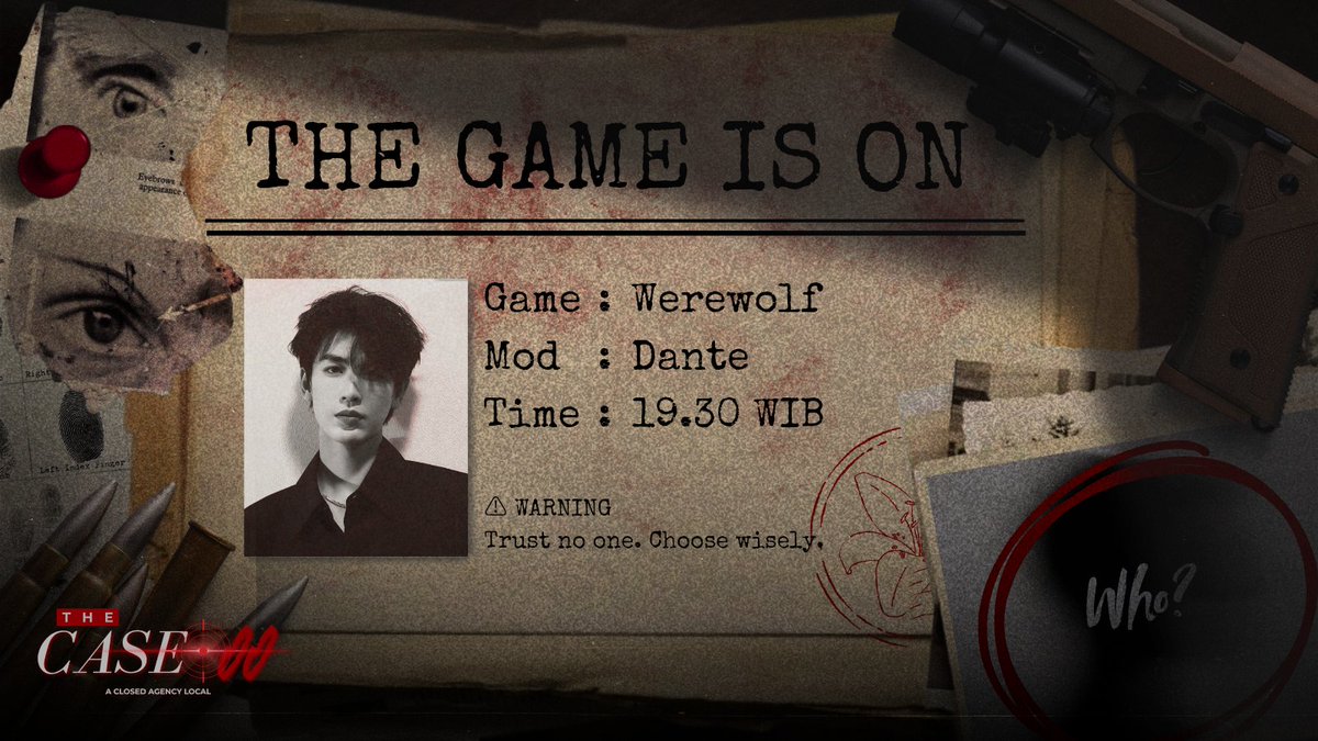 DANNTEcase's tweet photo. ⠀
⠀ ⚠ 𝐀𝐓𝐓𝐄𝐍𝐓𝐈𝐎𝐍 𝐀𝐆𝐄𝐍𝐓𝐒

A 𝘯𝘦𝘸 𝙘͟𝙖͟𝙨͟𝙚͟ 𝙛͟𝙞͟𝙡͟𝙚  has been discovered, and your participation is required.

📁 Werewolf
⏰ 19.30 WIB
🕵️ Led by Dante

Think carefully.
Trust no one.
And remember—

𝐄𝐯𝐞𝐫𝐲 𝐜𝐥𝐮𝐞 𝐦𝐚𝐭𝐭𝐞𝐫𝐬.
⠀
⠀ https://t.co/7Z97oO49i4